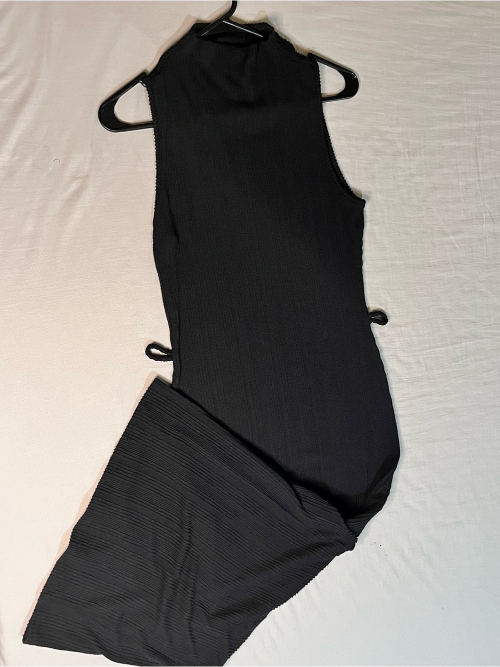 Black Ribbed Sleeveless Maxi Dress